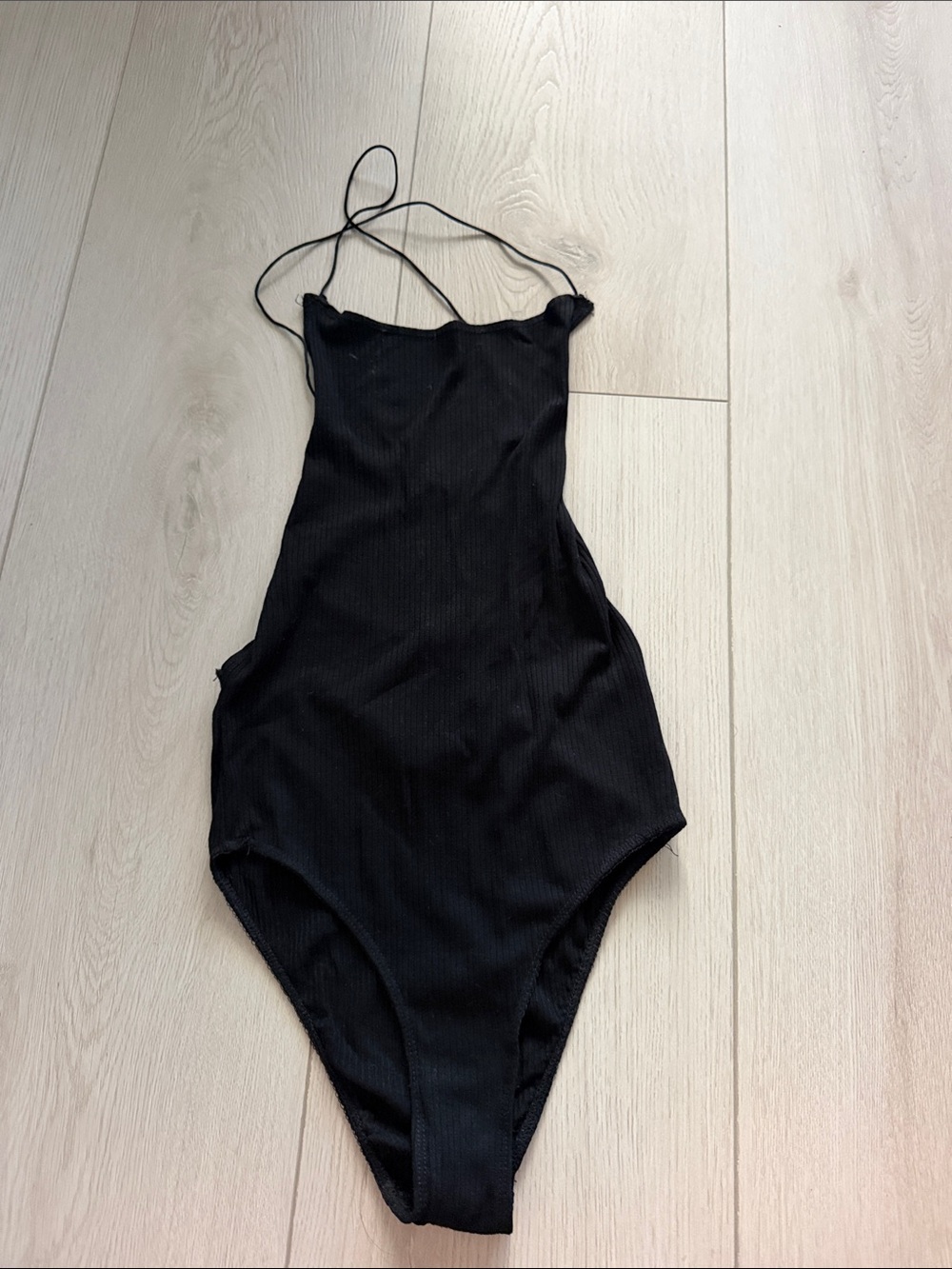 Brandy Melville Black Open Back Body Suit with Thin Straps
